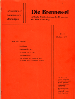 Die Brennessel Nr. 3 1978 Titel (Scan: zoom)