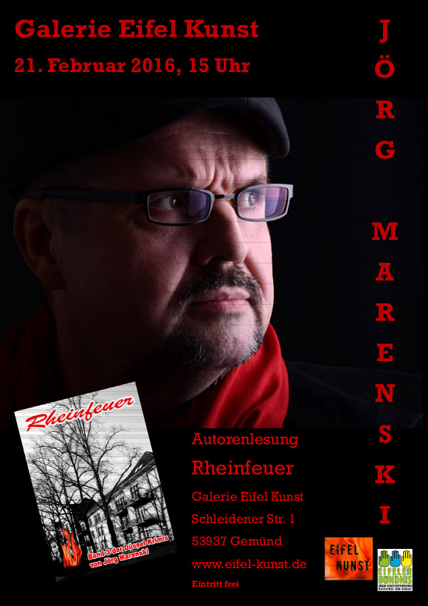 Jörg Marenski, der Autor der Düsselkrimis, liest in der Eifel. (foto: galerie eifel kunst)